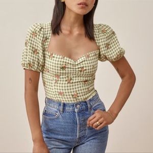 NWOT Reformation Marmalade Top in Patio Print - Size 10